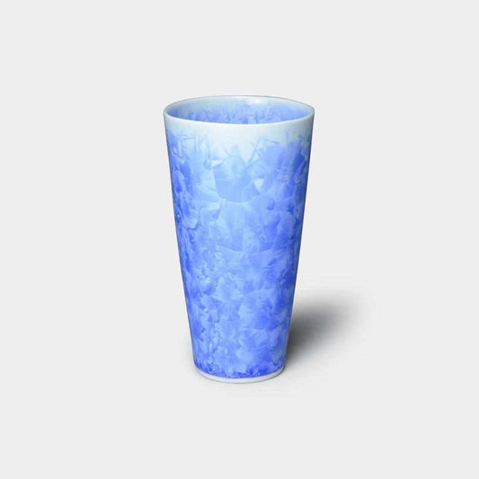 【ビールタンブラー】花結晶 (青) | 京焼-清水焼 | 陶葊