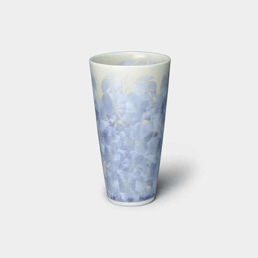 【ビールタンブラー】花結晶 (銀藤) | 京焼-清水焼 | 陶葊