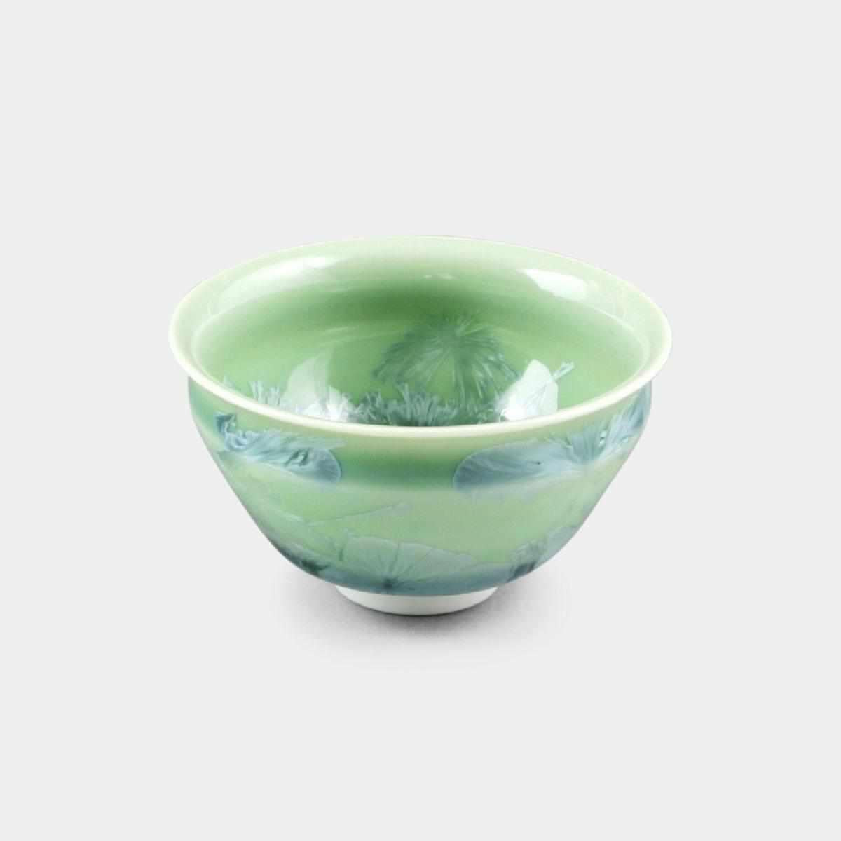 【ぐい吞】花結晶 (緑)  | 京焼-清水焼 | 陶葊