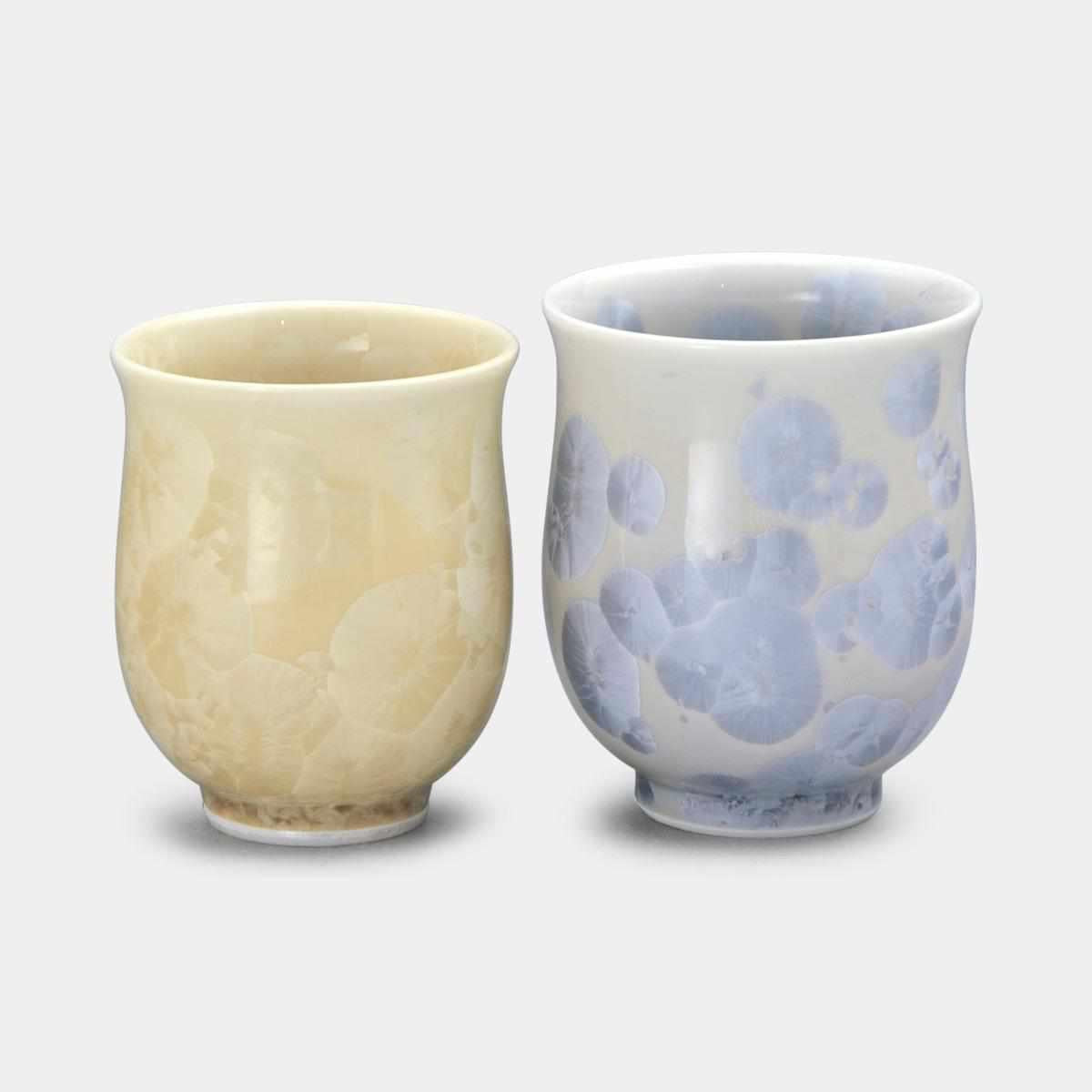 【湯呑み2点セット】花結晶 (銀花 金花) | 京焼-清水焼 | 陶葊