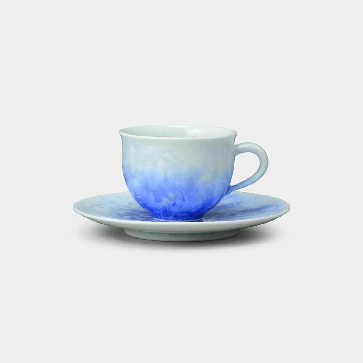 【コーヒーカップ】花結晶 (白地青) | 京焼-清水焼 | 陶葊