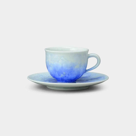 【コーヒーカップ】花結晶 (白地青) | 京焼-清水焼 | 陶葊