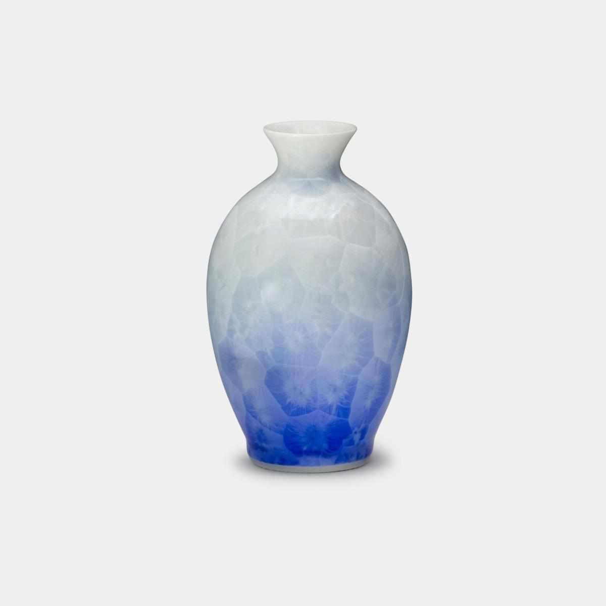 【酒器3点セット】花結晶 (白地青) | 京焼-清水焼 | 陶葊