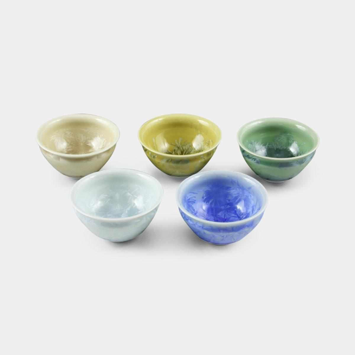 【ぐい吞5点セット】花結晶 | 京焼-清水焼 | 陶葊
