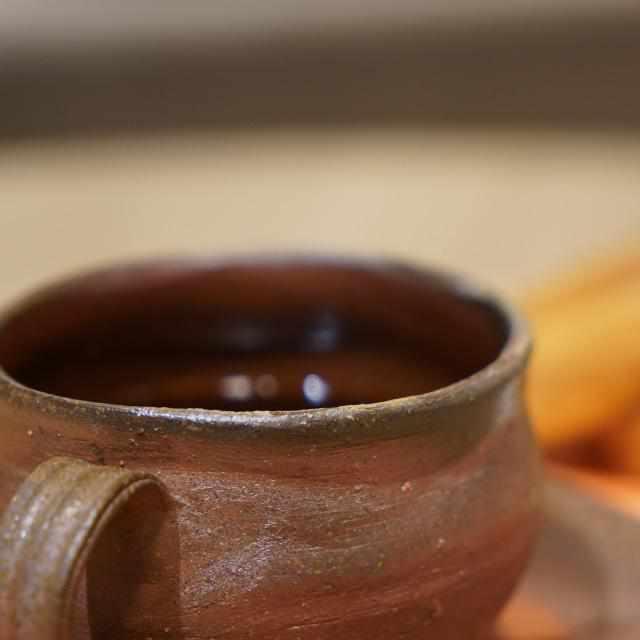 【コーヒーカップ】ソーサ-付 | 備前焼 | 恒枝直豆