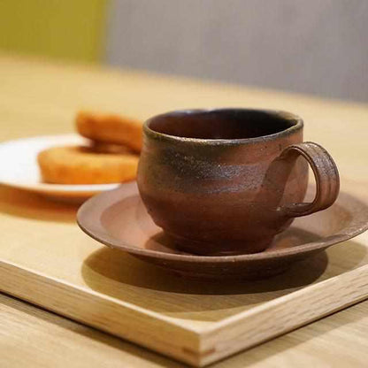 【コーヒーカップ】ソーサ-付 | 備前焼 | 恒枝直豆