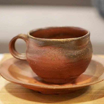【コーヒーカップ】ソーサ-付 | 備前焼 | 恒枝直豆