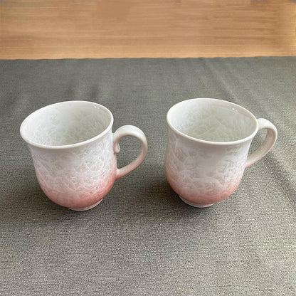 【マグカップ2点セット】花結晶 (白地青赤)  | 京焼-清水焼 | 陶葊