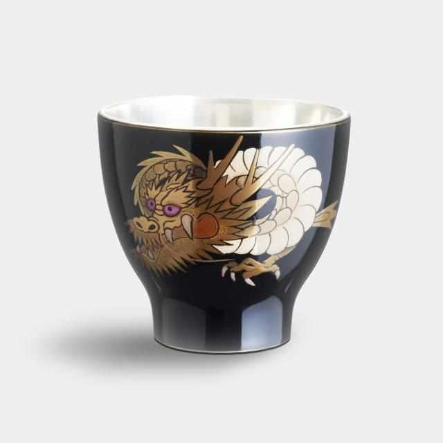 【ぐい呑】輪島仕上げ 龍 黒 | 大阪浪華錫器