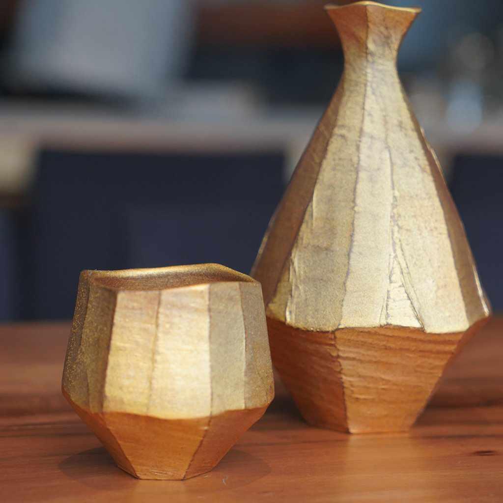 【陶芸家】藤岡光一 黄金 ぐい呑み