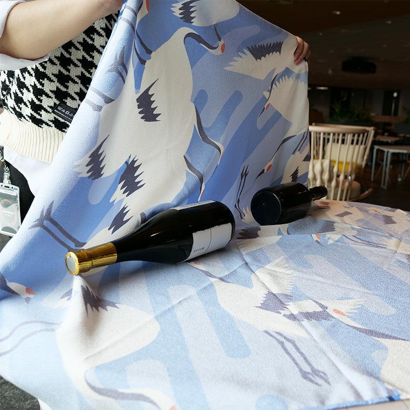 【風呂敷】鶴霞 たづかすみ (二越ちりめん96cm) | 超撥水加工| 朝倉染布