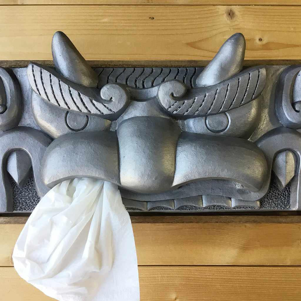 【三州鬼瓦】鬼福製鬼瓦所 ティッシュケース(睨んだ顔の鬼瓦)
