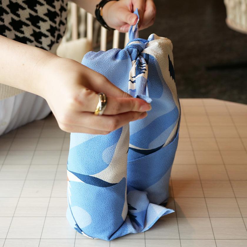 【風呂敷】鶴霞 たづかすみ (二越ちりめん96cm) | 超撥水加工| 朝倉染布