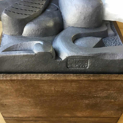 【三州鬼瓦】鬼福製鬼瓦所 ティッシュケース(睨んだ顔の鬼瓦)