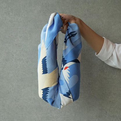 【風呂敷】鶴霞 たづかすみ (二越ちりめん96cm) | 超撥水加工| 朝倉染布