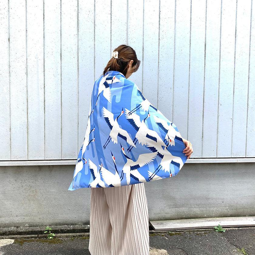 【風呂敷】鶴霞 たづかすみ (二越ちりめん96cm) | 超撥水加工| 朝倉染布