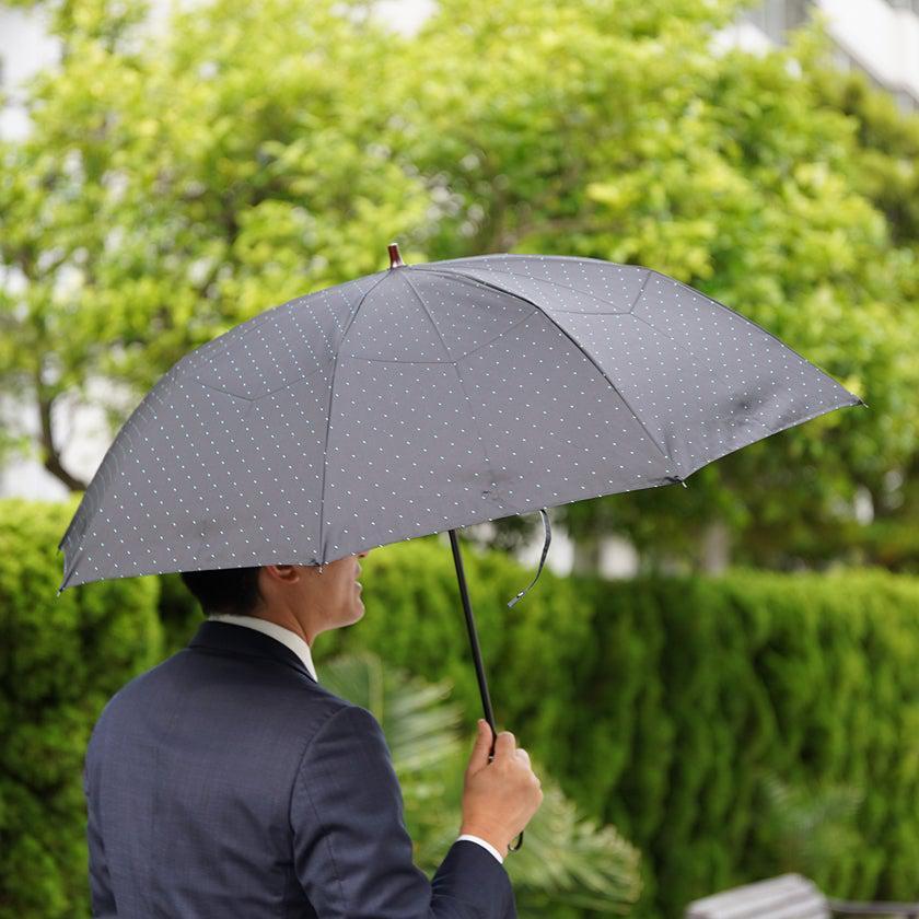 【雨傘】紳士 ピンドット 折りたたみ (ブラック) | 東京洋傘 | 宮内庁御用達 前原光榮傘商店