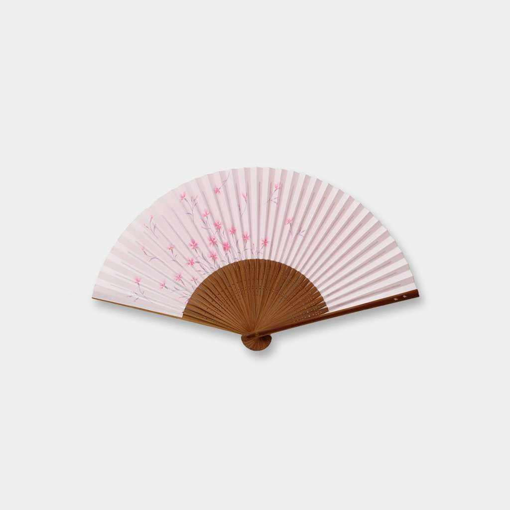 【扇子】女物 紙扇 桃地 撫子 | 京扇子 | 大西常商店