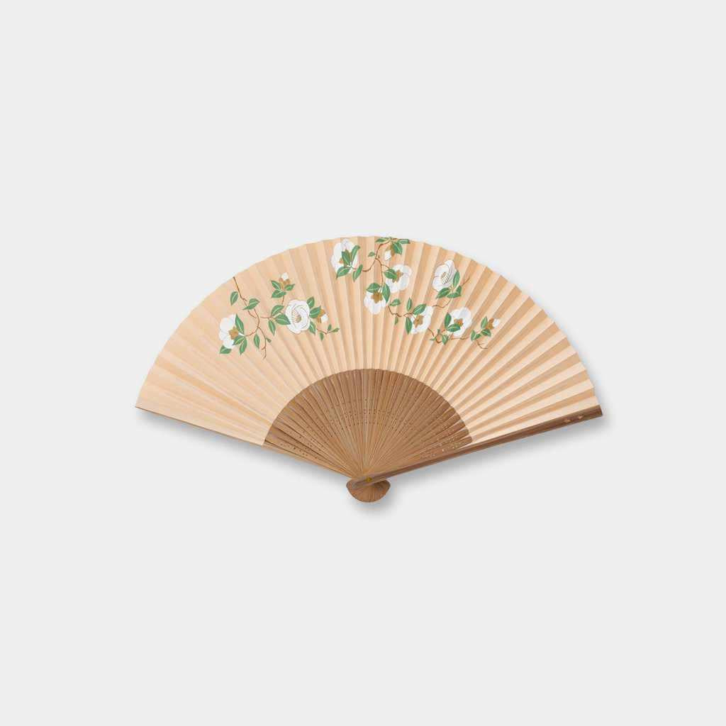【扇子】女物 紙扇 白椿 | 京扇子 | 大西常商店