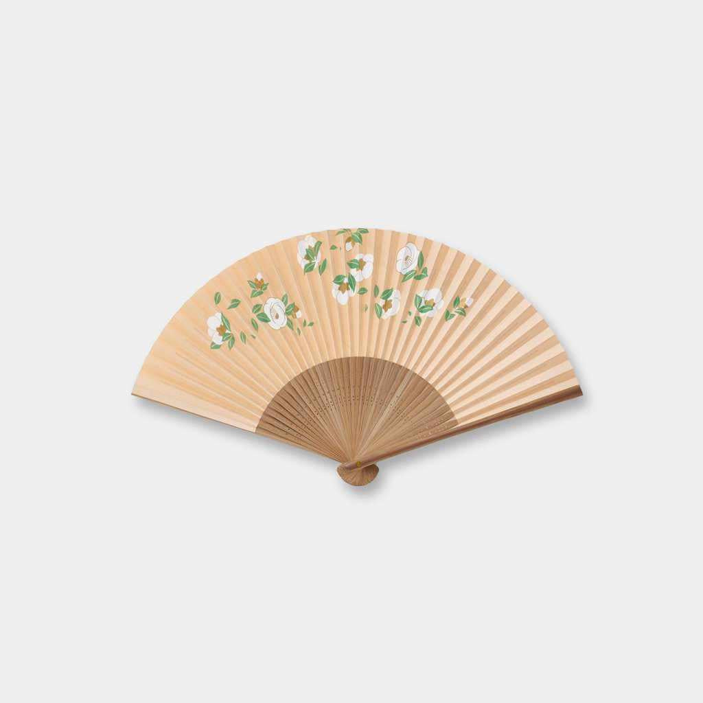 【扇子】女物 紙扇 白椿 | 京扇子 | 大西常商店