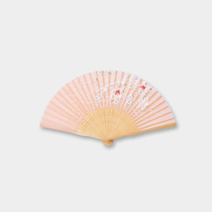 【扇子】女物 絹扇 桜吹雪 桃色 | 京扇子 | 大西常商店