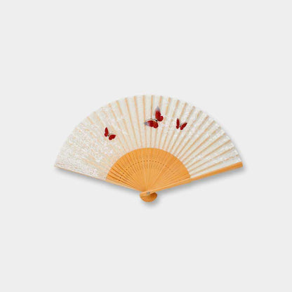 【扇子】女物 絹扇 雲龍紙 蝶赤 | 京扇子 | 大西常商店
