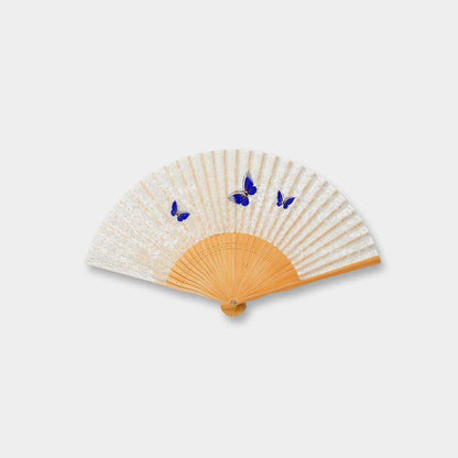 【扇子】女物 絹扇 雲龍紙 蝶青 | 京扇子 | 大西常商店