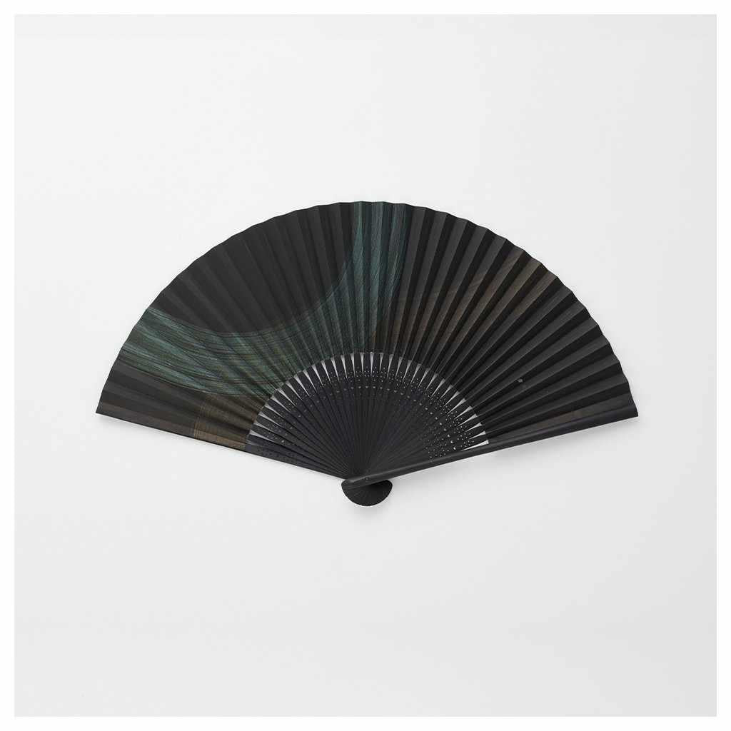 【扇子】男物 紙扇 刷毛引き 緑金 | 京扇子 | 大西常商店
