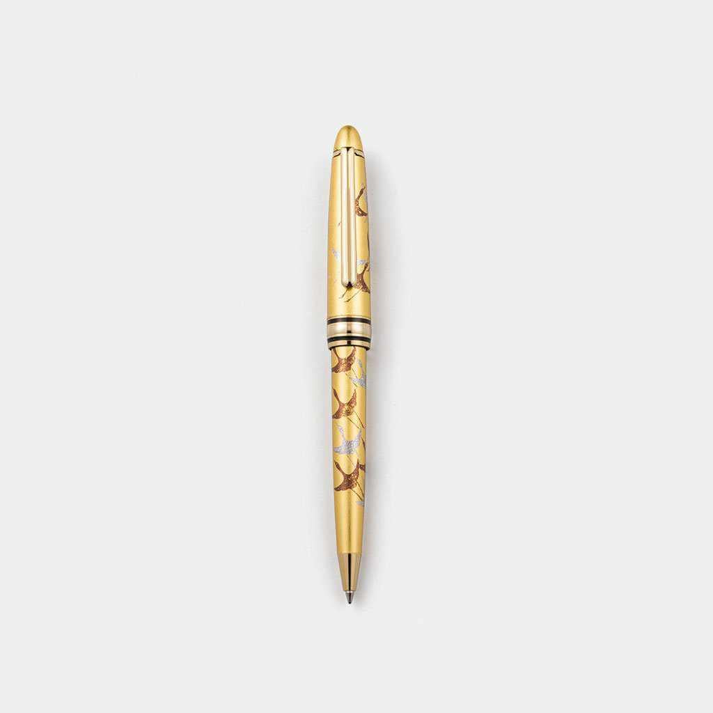 【蒔絵ボールペン 金沢箔】千羽鶴 金 日本製 伝統工芸 高級筆記具 名入れ対応