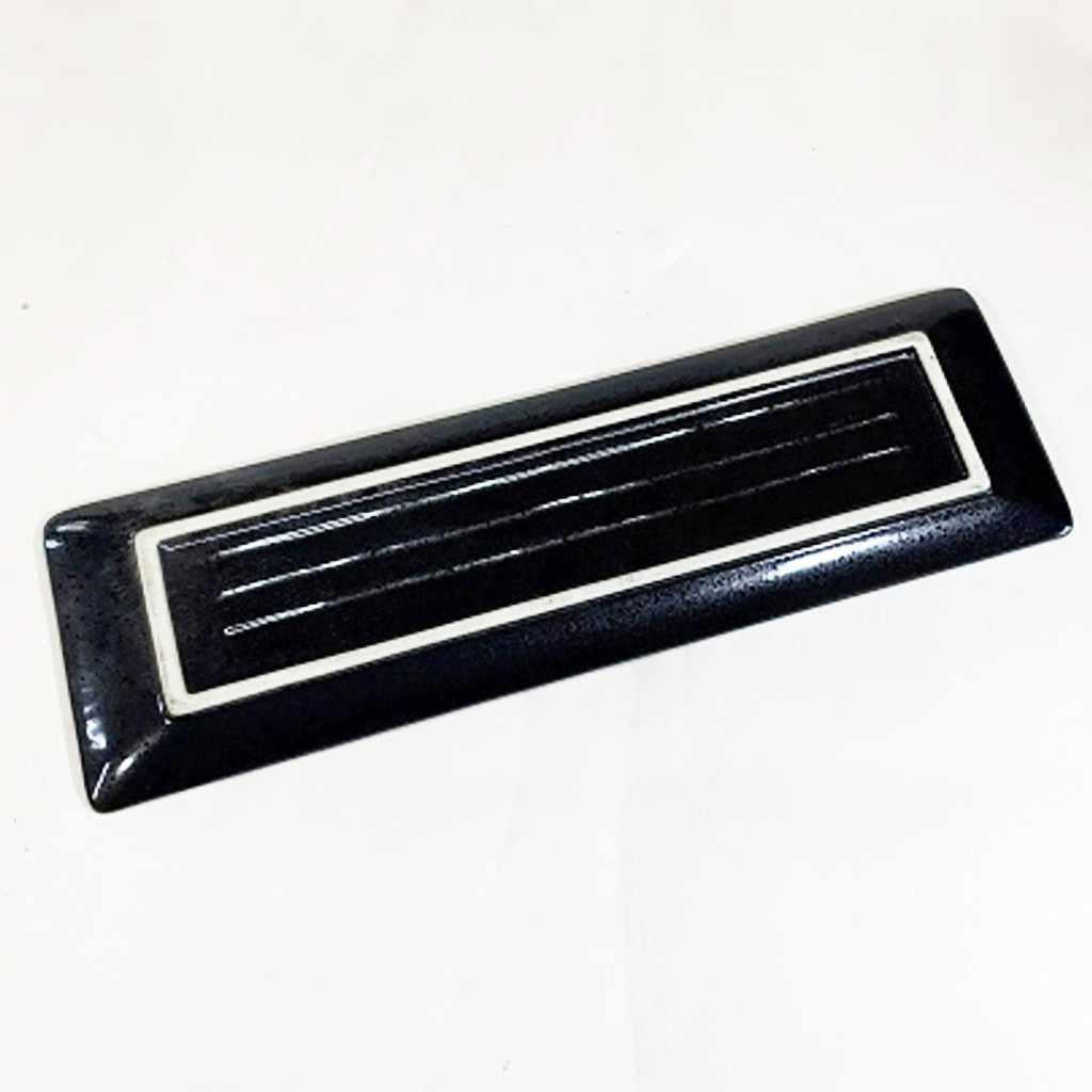 【美濃焼】マルモ加藤陶器 櫛目サンマ皿 黒