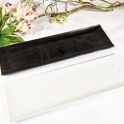 【美濃焼】マルモ加藤陶器 櫛目サンマ皿 黒