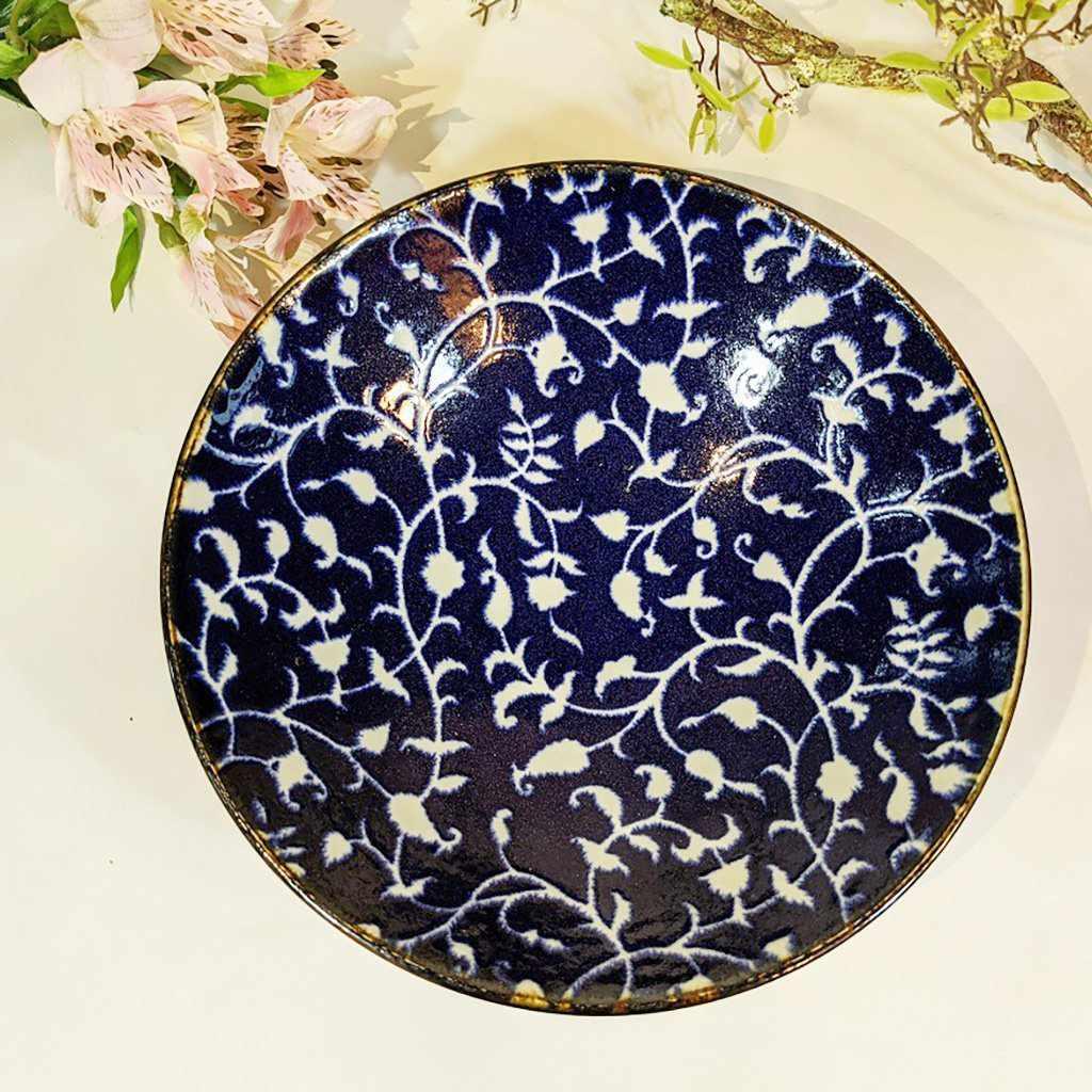 【美濃焼】マルモ加藤陶器 おふけ花唐草 8.0めん鉢