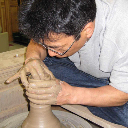 【伊賀焼】ましの窯 よもぎ釉 七寸輪花鉢
