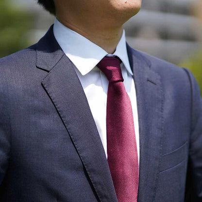 【ネクタイ】ワインレッド 雅 33匁シルクサテン | 郡内織物 | 富士桜工房