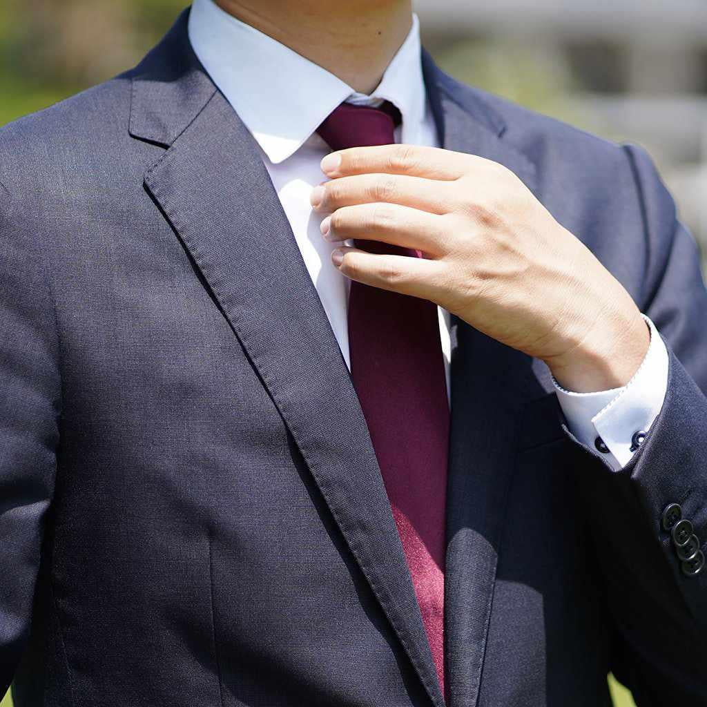 【ネクタイ】ワインレッド 雅 33匁シルクサテン | 郡内織物 | 富士桜工房