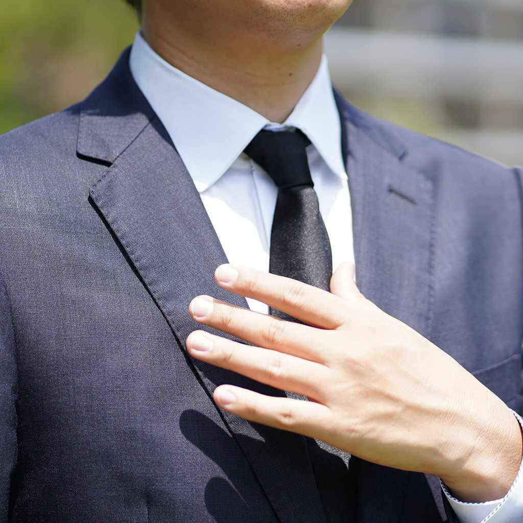 【ネクタイ】ブラック 雅 33匁シルクサテン | 郡内織物 | 富士桜工房