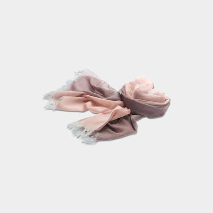 【ストール】KASANE 小豆色 (ペールピンク×ラセットブラウン) | 郡内織物 | 富士桜工房