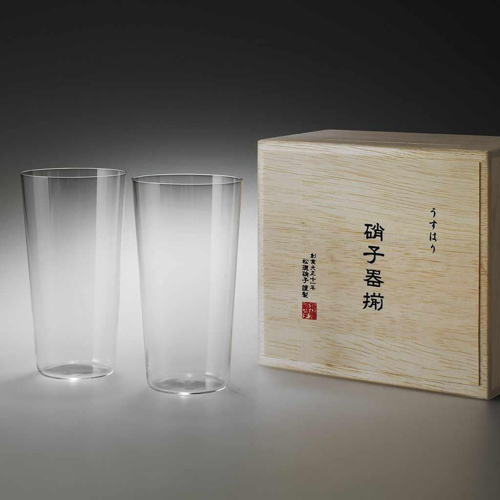 【江戸硝子】うすはり タンブラーL 2点セット 木箱入
