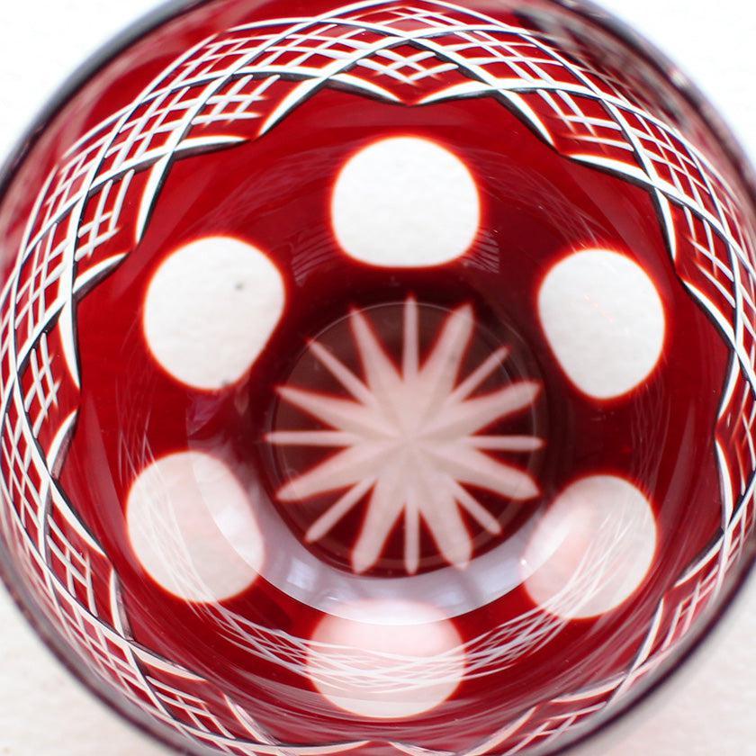 【江戸切子】重ね矢来 丸ぐいのみペア