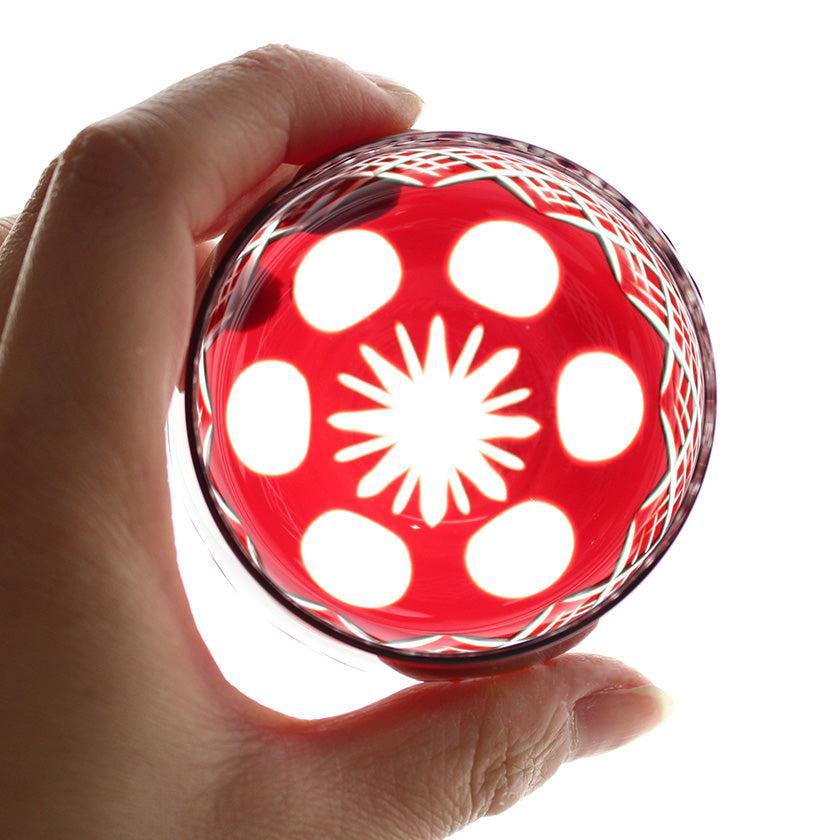【江戸切子】重ね矢来 丸ぐいのみペア