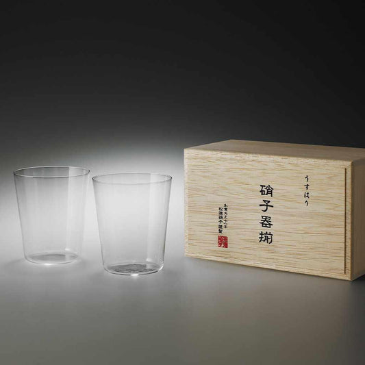 【江戸硝子】うすはり オールドM 2点セット 木箱入