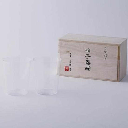 【江戸硝子】うすはり オールドM 2点セット 木箱入