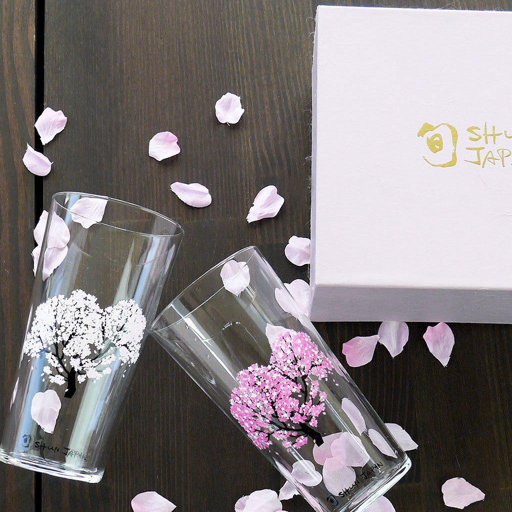 【タンブラーグラス2点セット】冷感 桜 | 丸モ高木陶器