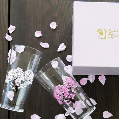 【タンブラーグラス2点セット】冷感 桜 | 丸モ高木陶器
