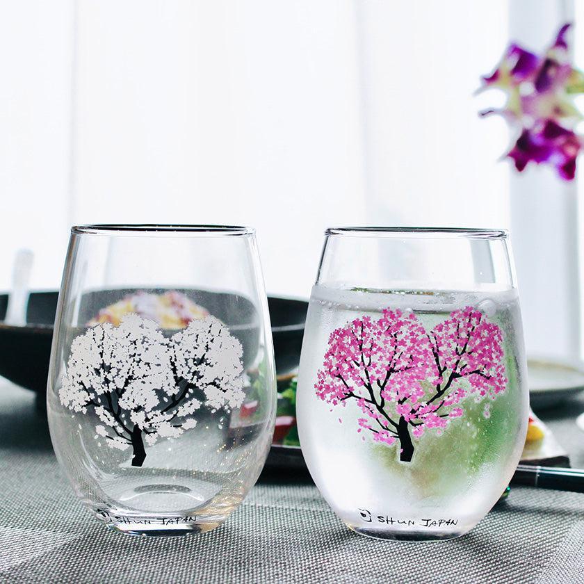 冷感 櫻花圖案 玻璃杯