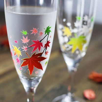 【シャンパングラス2点セット】冷感 紅葉 | 丸モ高木陶器
