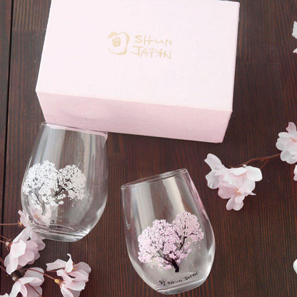 冷感 櫻花圖案 玻璃杯