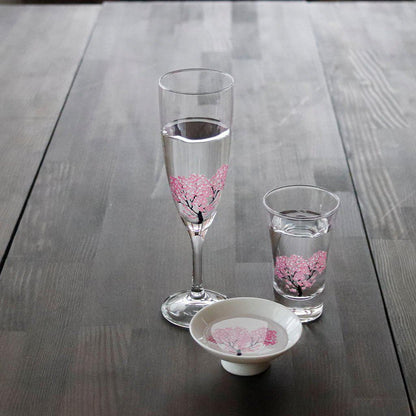 【シャンパングラス2点セット】冷感 桜 | 丸モ高木陶器