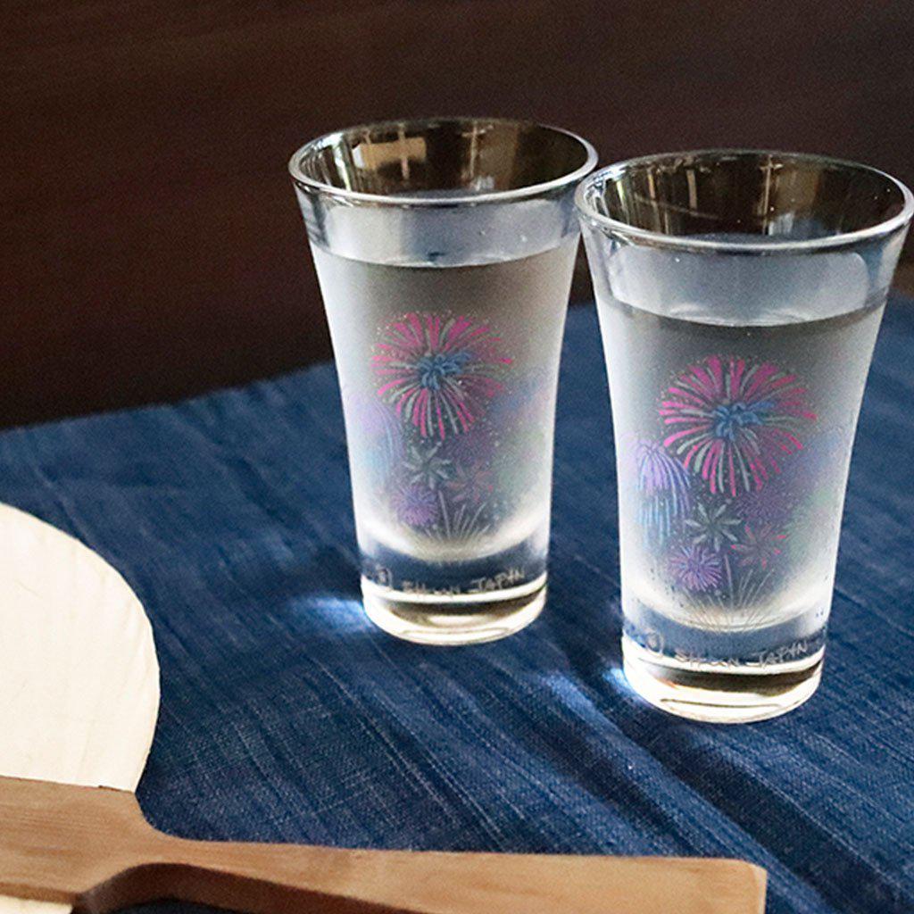 【天開グラス2点セット】冷感 花火 | 丸モ高木陶器