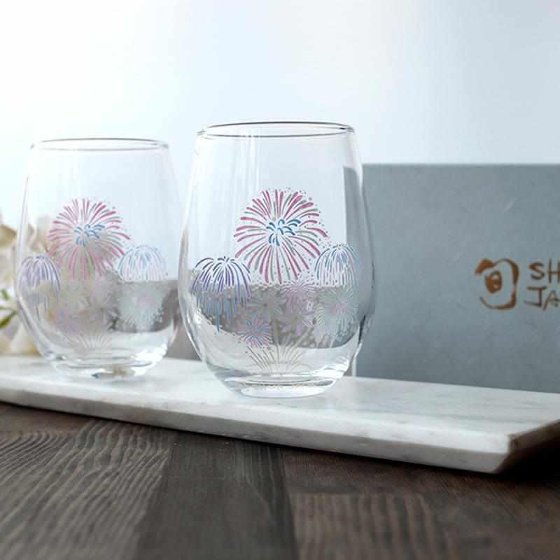 冷感花火圖案 玻璃杯
